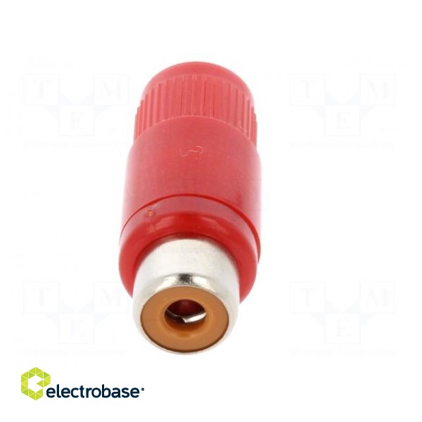 Plug | RCA | female | straight | soldering | red | nickel plated paveikslėlis 9
