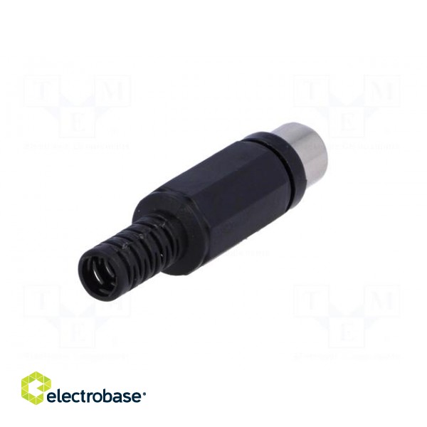 Plug | RCA | female | with strain relief | straight | soldering | black image 6