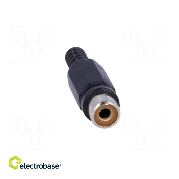 Plug | RCA | female | with strain relief | straight | soldering | black image 9