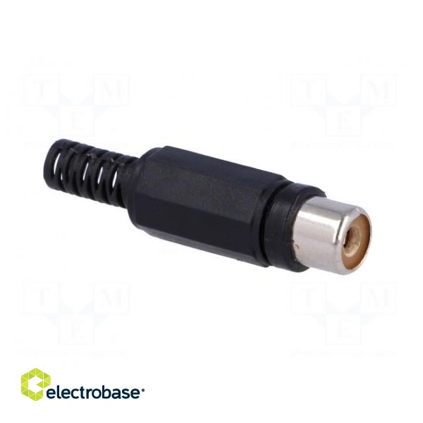Plug | RCA | female | with strain relief | straight | soldering | black image 8