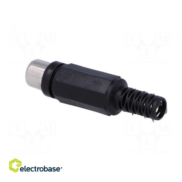 Plug | RCA | female | with strain relief | straight | soldering | black image 4