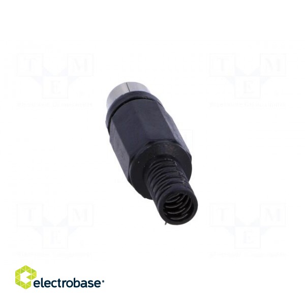 Plug | RCA | female | with strain relief | straight | soldering | black image 5