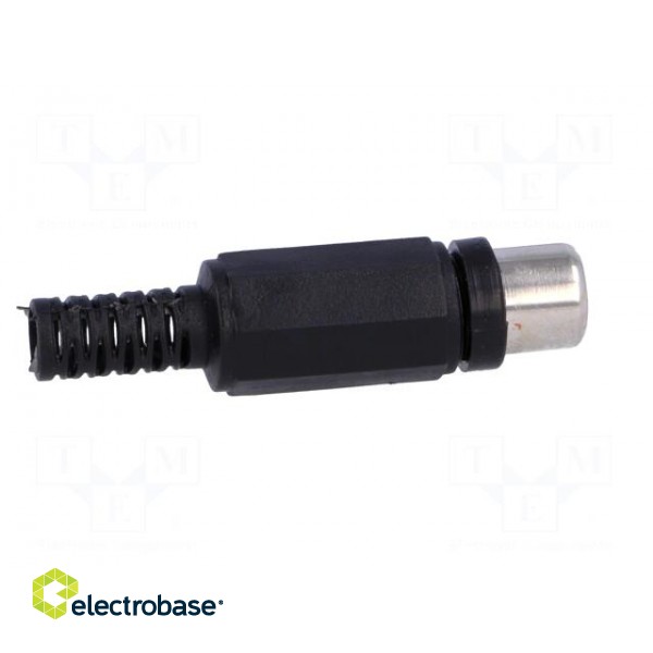 Plug | RCA | female | with strain relief | straight | soldering | black image 7