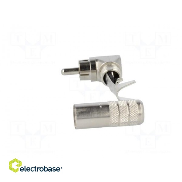 Plug | RCA | male | angled 90° | soldering | silver | nickel plated фото 3