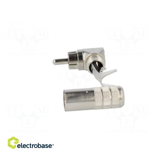 Plug | RCA | male | angled 90° | soldering | silver | nickel plated paveikslėlis 3