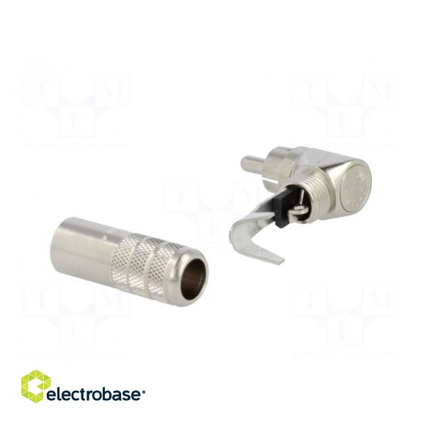 Plug | RCA | male | angled 90° | soldering | silver | nickel plated image 4