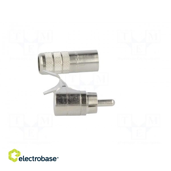 Plug | RCA | male | angled 90° | soldering | silver | nickel plated image 7