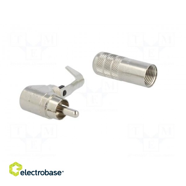 Plug | RCA | male | angled 90° | soldering | silver | nickel plated image 8