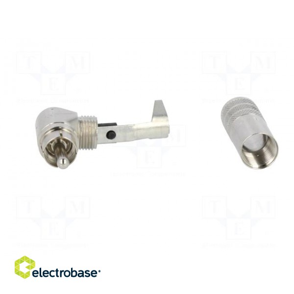 Plug | RCA | male | angled 90° | soldering | silver | nickel plated image 9