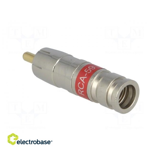 Plug | RCA | male | compression | Cable: RG59 | 75Ω | 3GHz paveikslėlis 4