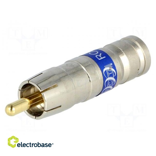 Plug | RCA | male | compression | Cable: RG6 | 75Ω | 3GHz paveikslėlis 1