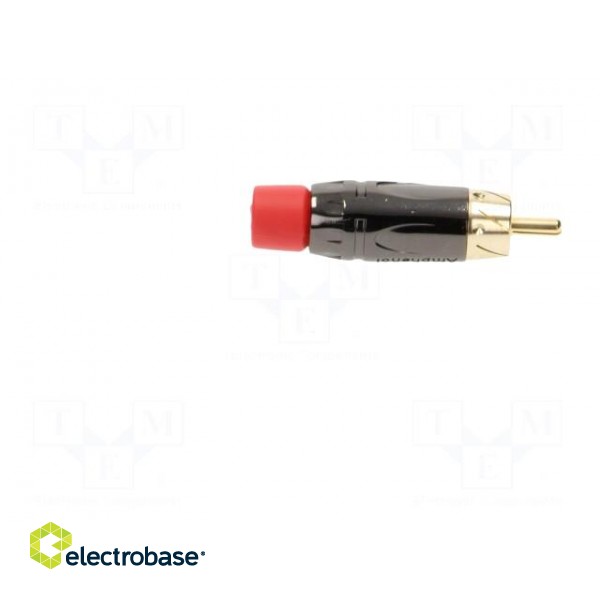 Plug | RCA | male | short | straight | soldering | black | gold-plated image 7