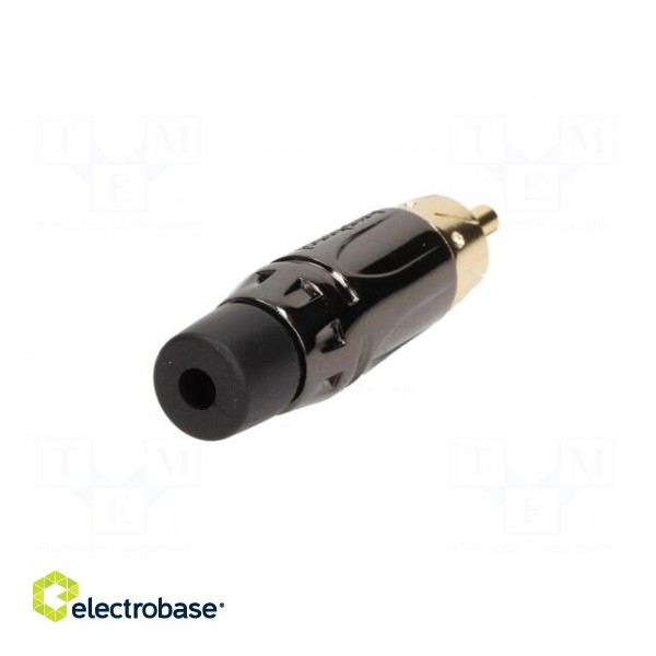Plug | RCA | male | short | straight | soldering | black | gold-plated фото 6