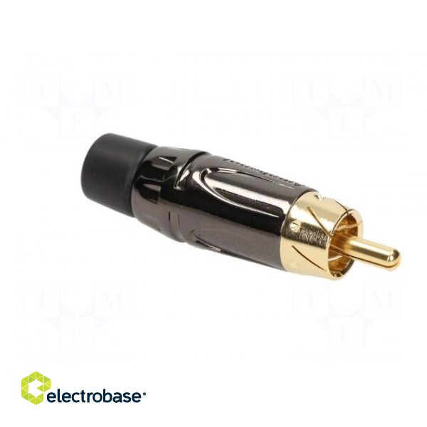 Plug | RCA | male | short | straight | soldering | black | gold-plated image 8