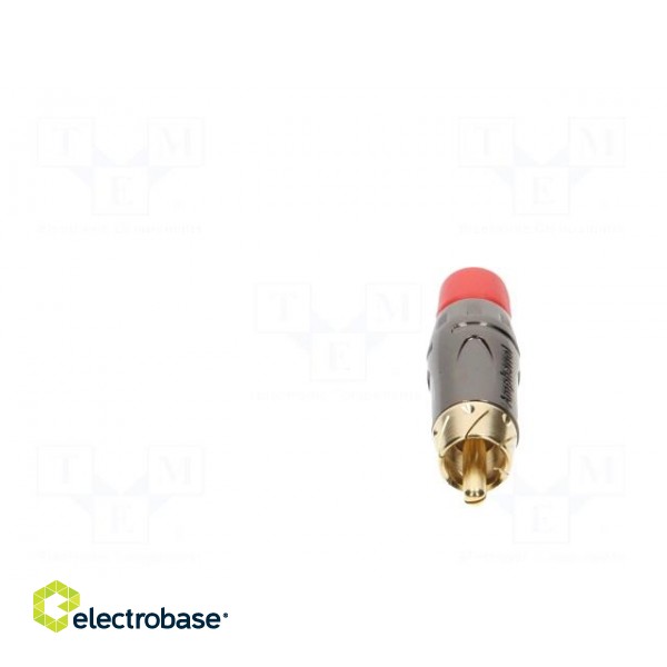 Plug | RCA | male | short | straight | soldering | black | gold-plated image 9