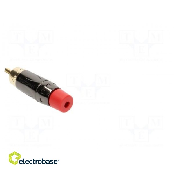 Plug | RCA | male | short | straight | soldering | black | gold-plated image 4