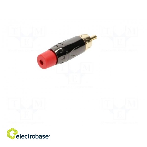Plug | RCA | male | short | straight | soldering | black | gold-plated image 6