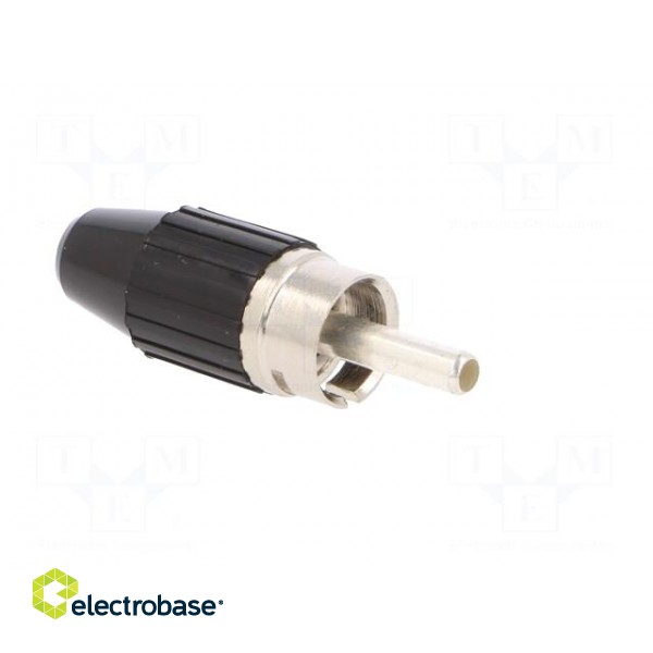 Plug | RCA | male | straight | soldered | black | brass | for cable image 8