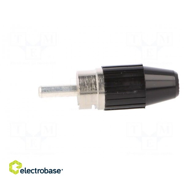Plug | RCA | male | straight | soldered | black | brass | for cable image 3