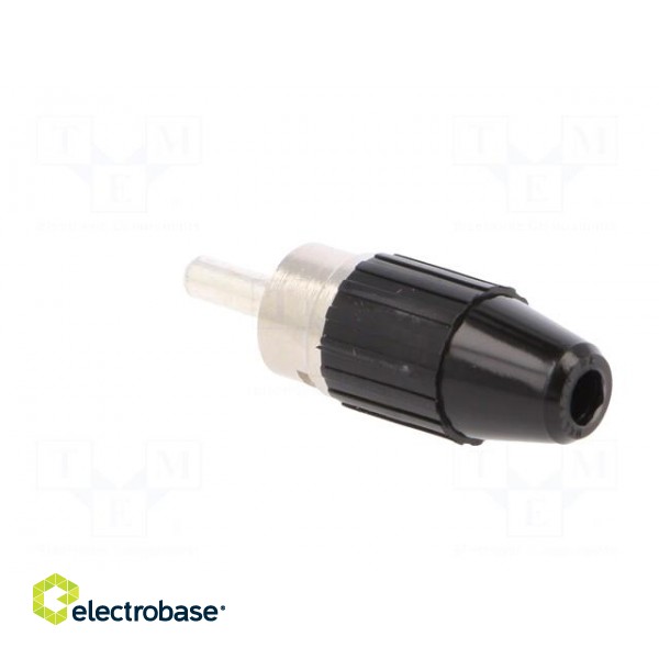 Plug | RCA | male | straight | soldered | black | brass | for cable image 4