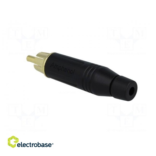 Plug | RCA | male | straight | soldering | black | gold-plated | for cable фото 4