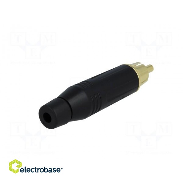 Plug | RCA | male | straight | soldering | black | gold-plated | for cable фото 6