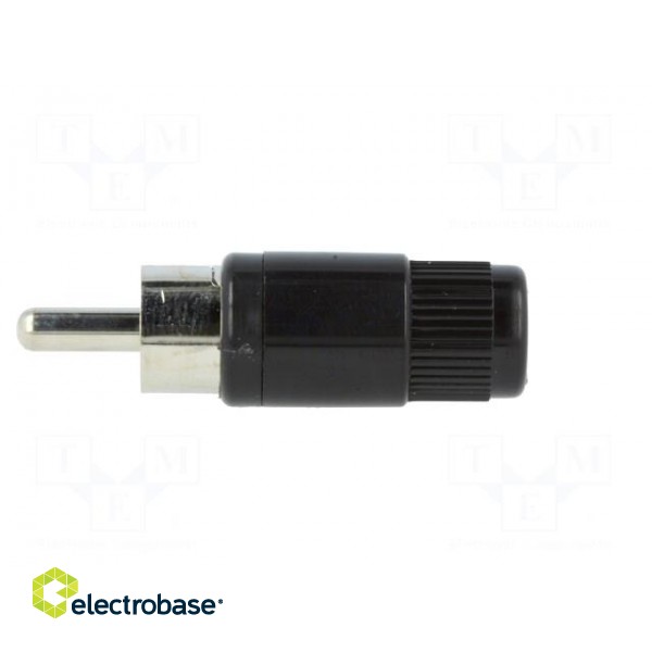 Plug | RCA | male | straight | soldering | black | nickel plated image 3