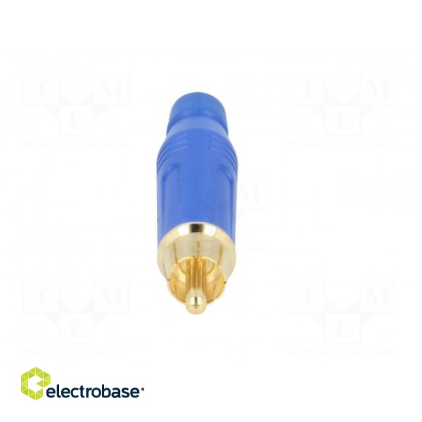 Plug | RCA | male | straight | soldering | blue | gold-plated | for cable paveikslėlis 9