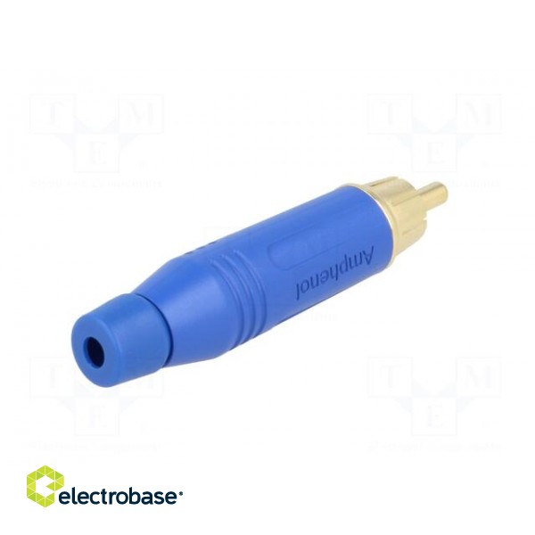 Plug | RCA | male | straight | soldering | blue | gold-plated | for cable фото 6