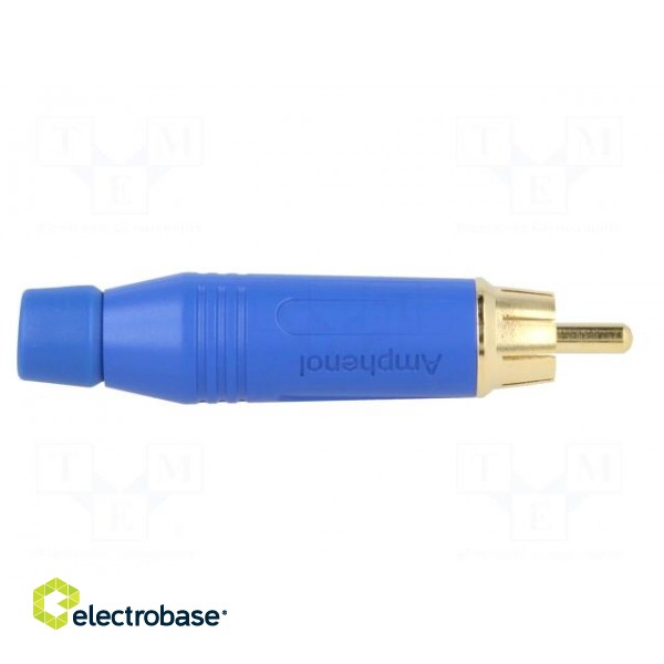 Plug | RCA | male | straight | soldering | blue | gold-plated | for cable image 7