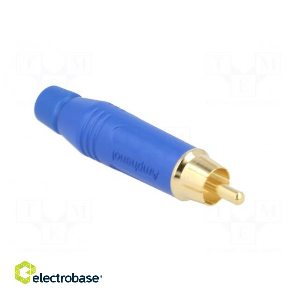 Plug | RCA | male | straight | soldering | blue | gold-plated | for cable фото 8