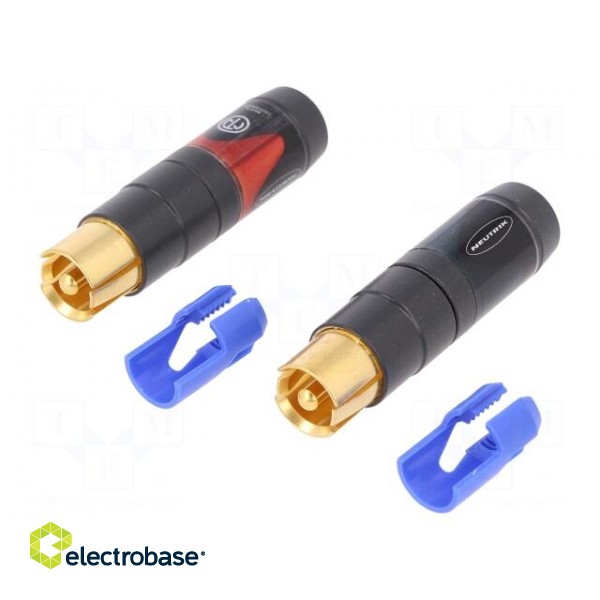 Plug | RCA | male | straight | soldering | gold-plated | for cable image 1