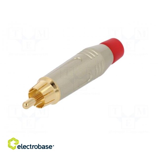 Plug | RCA | male | straight | soldering | grey | gold-plated | for cable фото 2