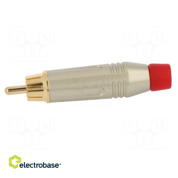 Plug | RCA | male | straight | soldering | grey | gold-plated | for cable image 3