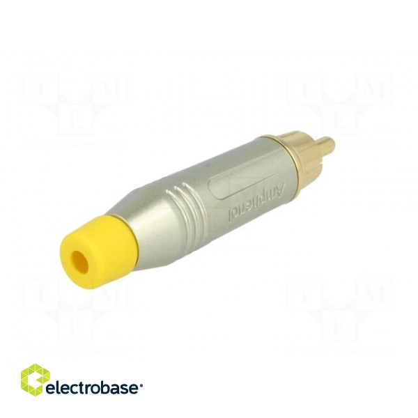 Plug | RCA | male | straight | soldering | grey | gold-plated | for cable фото 6