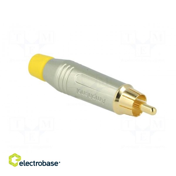 Plug | RCA | male | straight | soldering | grey | gold-plated | for cable image 8