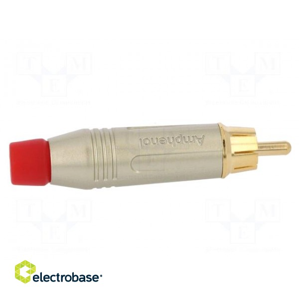 Plug | RCA | male | straight | soldering | grey | gold-plated | for cable paveikslėlis 7