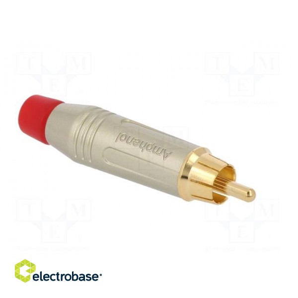 Plug | RCA | male | straight | soldering | grey | gold-plated | for cable фото 8