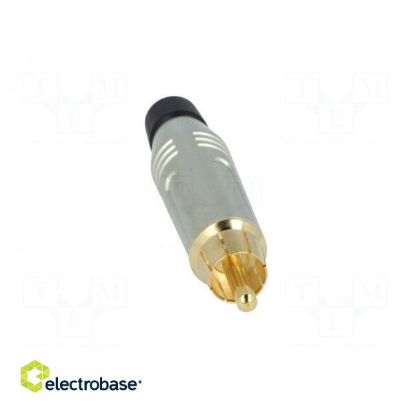 Plug | RCA | male | straight | soldering | grey | gold-plated | for cable фото 9