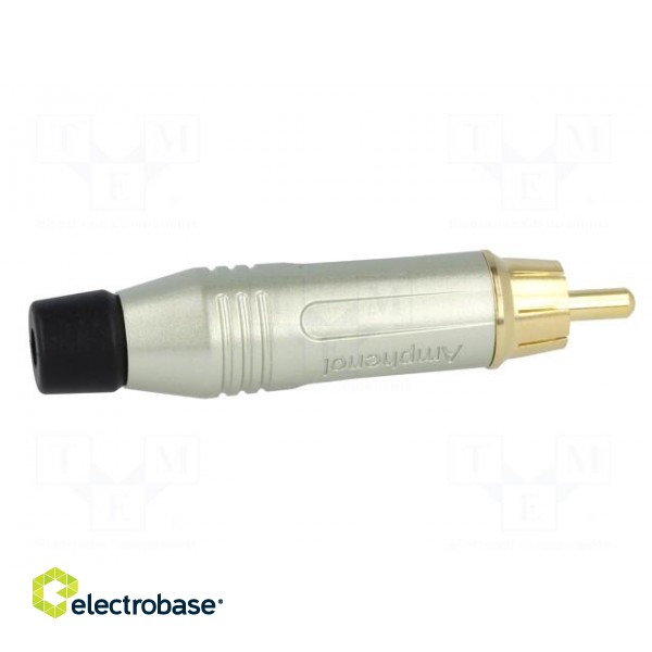 Plug | RCA | male | straight | soldering | grey | gold-plated | for cable фото 7