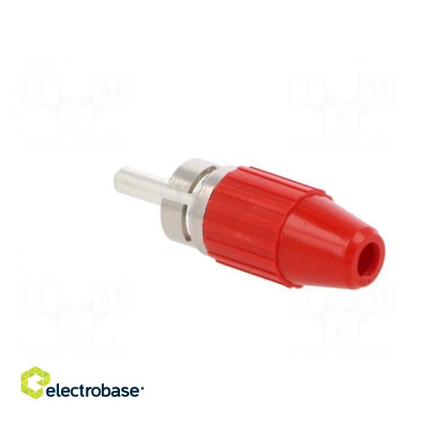 Plug | RCA | male | straight | soldering | red | brass | Enclos.mat: acetal image 4