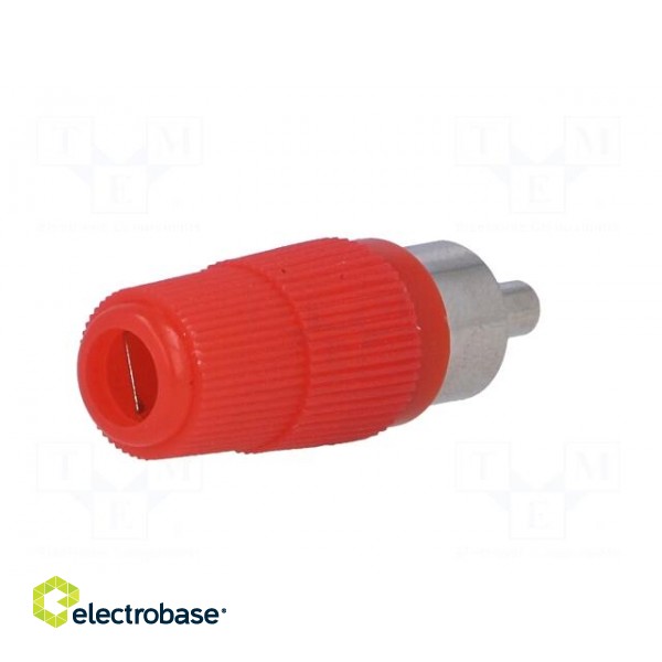 Plug | RCA | male | straight | soldering | red | for cable фото 6