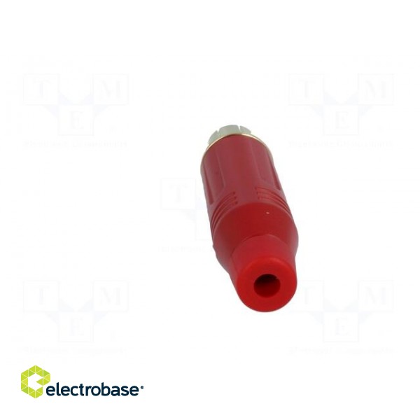 Plug | RCA | male | straight | soldering | red | gold-plated | for cable image 5