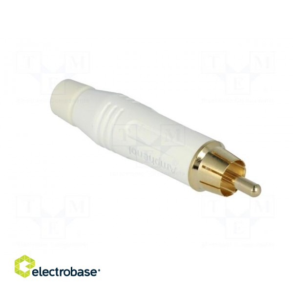 Plug | RCA | male | straight | soldering | white | gold-plated | for cable image 8