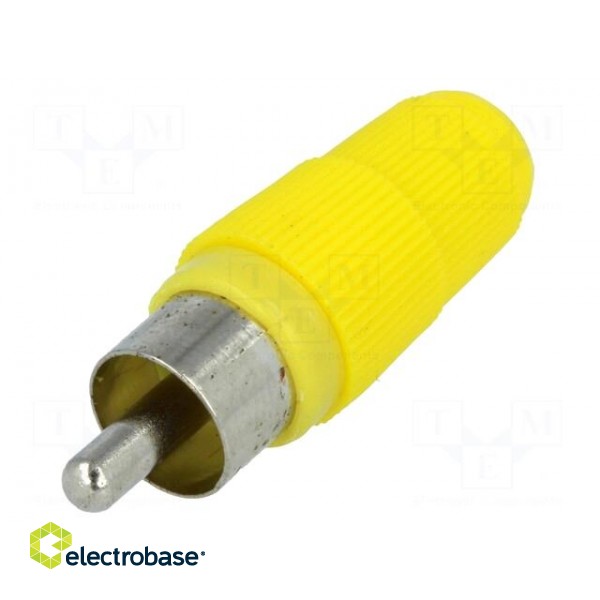 Plug | RCA | male | straight | soldering | yellow | for cable фото 1
