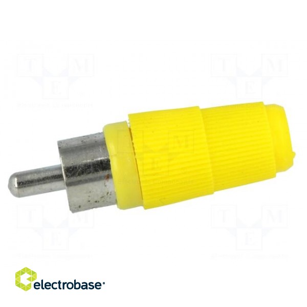 Plug | RCA | male | straight | soldering | yellow | for cable фото 3