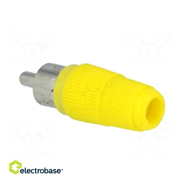 Plug | RCA | male | straight | soldering | yellow | for cable фото 4
