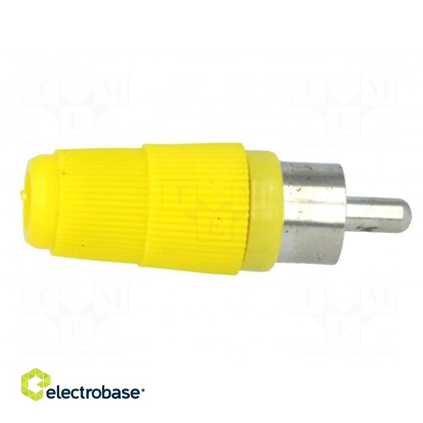 Plug | RCA | male | straight | soldering | yellow | for cable image 7