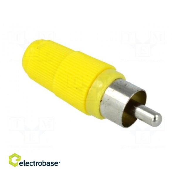 Plug | RCA | male | straight | soldering | yellow | for cable image 8