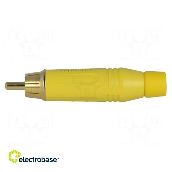 Plug | RCA | male | straight | soldering | yellow | gold-plated | 3÷7mm image 3